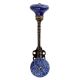 Navy Blue Wheel Flower Ceramic Antique Rope Iron Hook